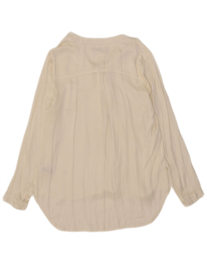 Camicetta a maniche lunghe da donna Marks & Spencer con volant sul davanti UK 18 XL Beige