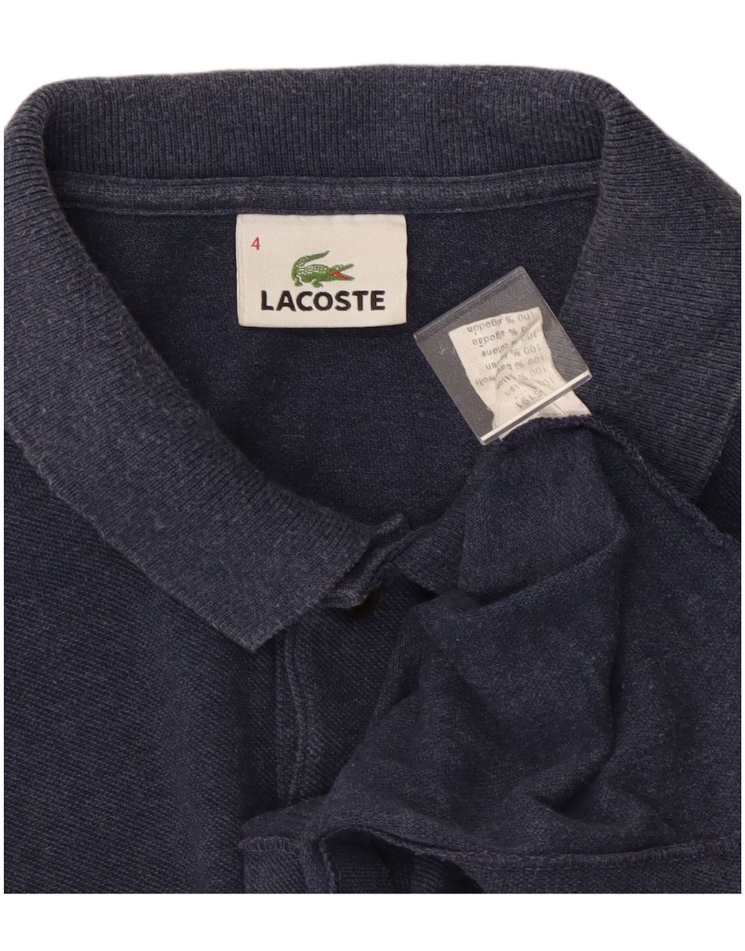 Polo da uomo Lacoste taglia 4 media in cotone blu navy