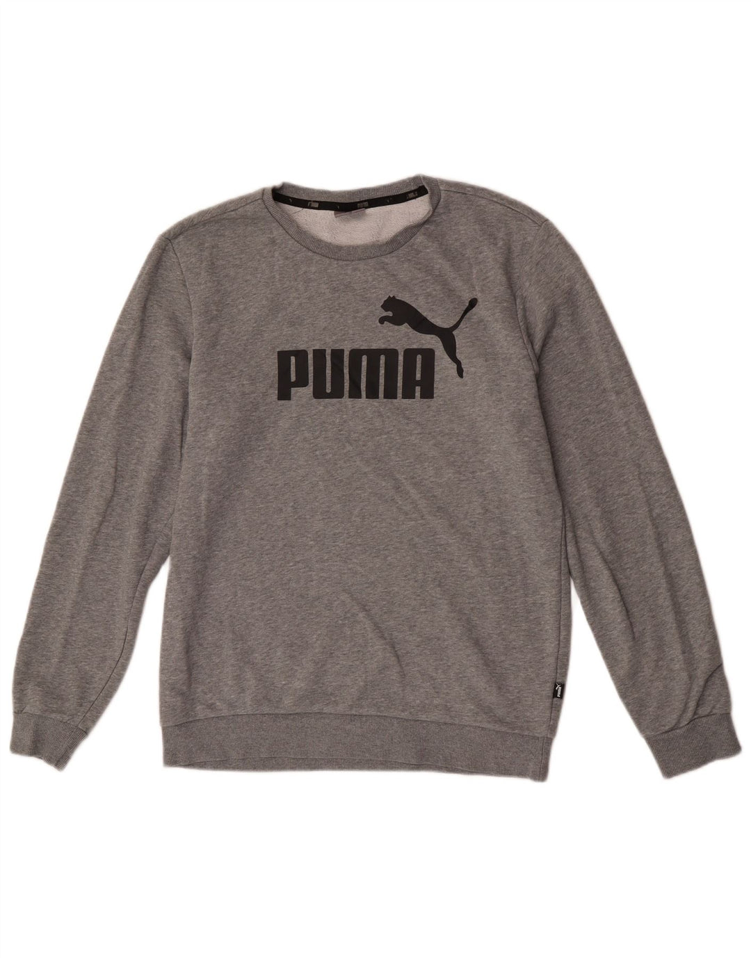Felpa grafica da uomo Puma Maglione grande in cotone grigio