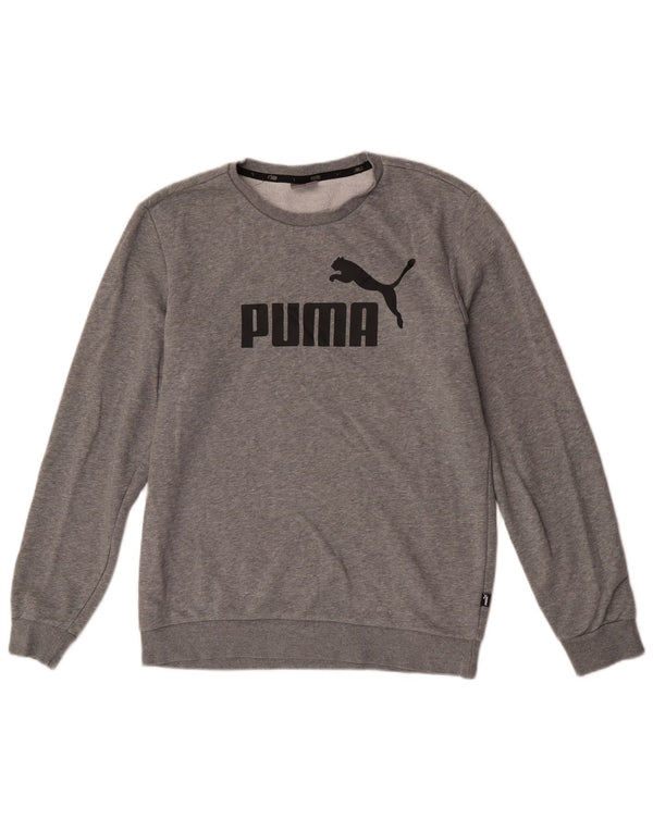 Puma Mens Graphic Sweatshirt Jumper Large Grey Cotton