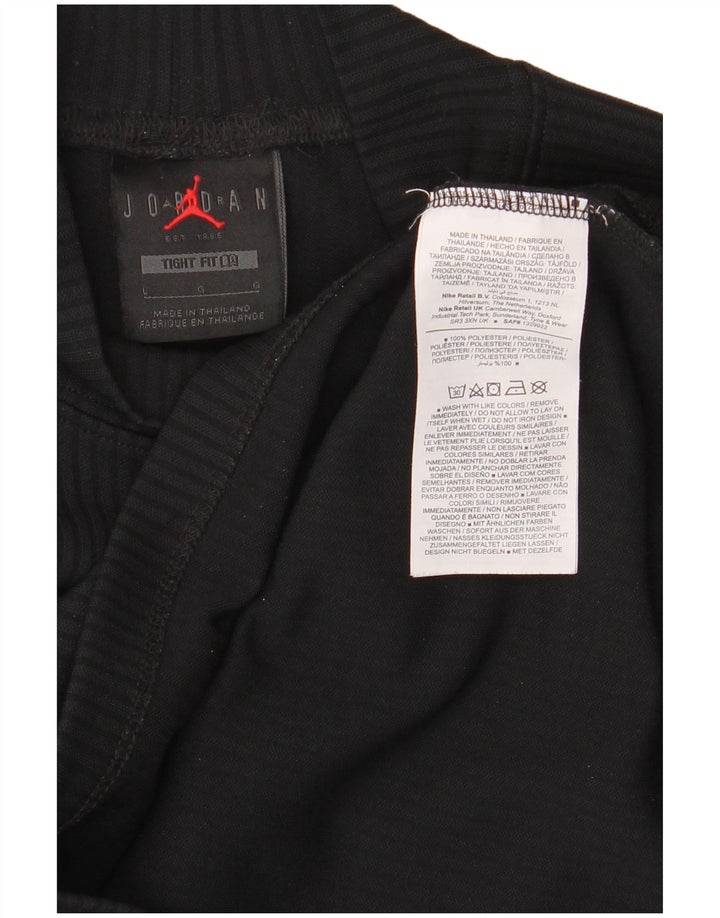 Maglia attillata da donna Jordan a maniche lunghe UK 16 grande poliestere nero