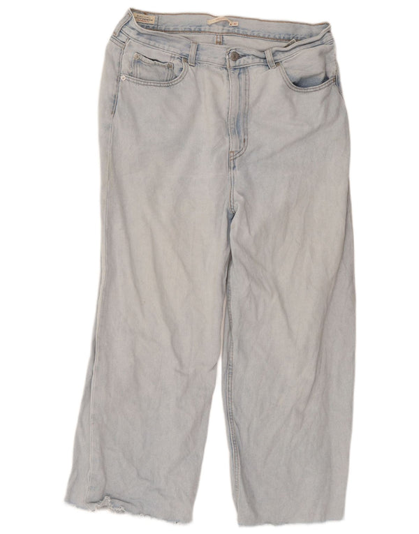 Jeans larghi a vita alta crop da donna Levi's W32 L25 cotone blu