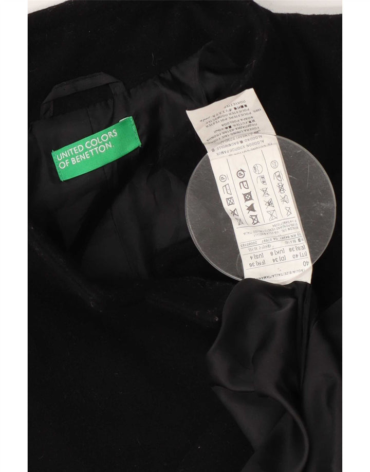 Benetton Soprabito da donna UK 8 Small Nero Lana