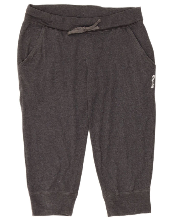 Pantaloni da tuta da donna Reebok Capri, pantaloni da jogging, UK 14, cotone grigio medio