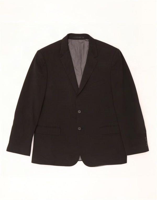 Giacca blazer a 2 bottoni Marks & Spencer da uomo UK 44 XL poliestere nero