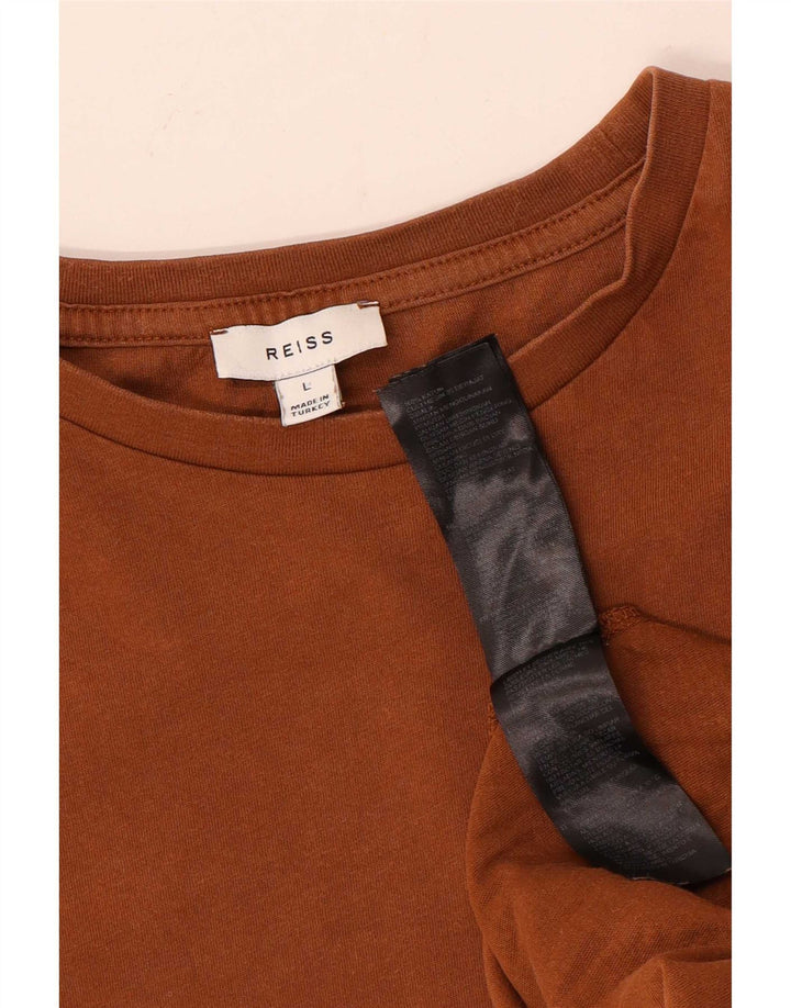 T-shirt da donna Reiss grande in cotone marrone
