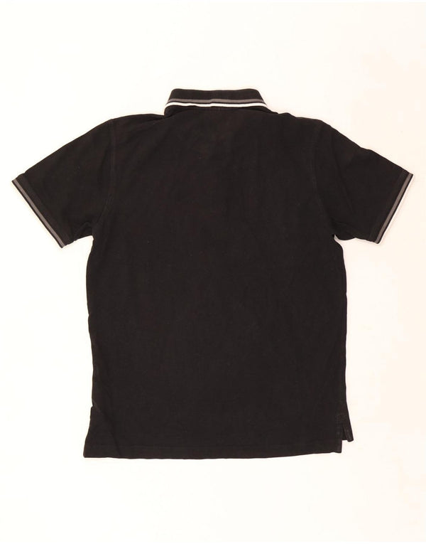 Pierre Cardin Mens Regular Fit Polo Shirt Medium Black Striped Cotton
