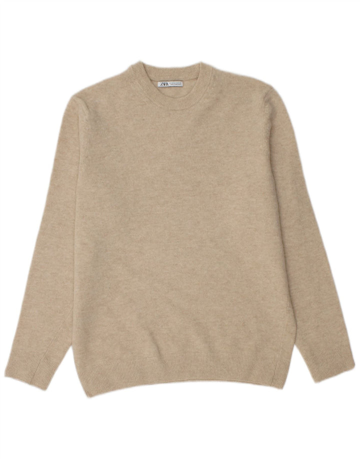 Maglione maglione girocollo da uomo Zara beige medio