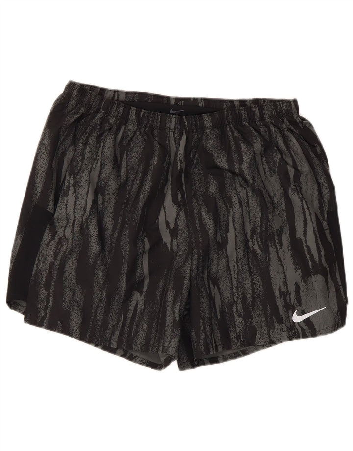 Pantaloncini sportivi Nike da uomo Dri Fit modello astratto poliestere medio nero