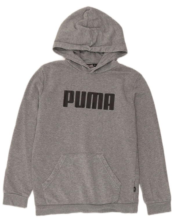 Felpa con cappuccio grafica da ragazzo Puma 11-12 anni in cotone grigio