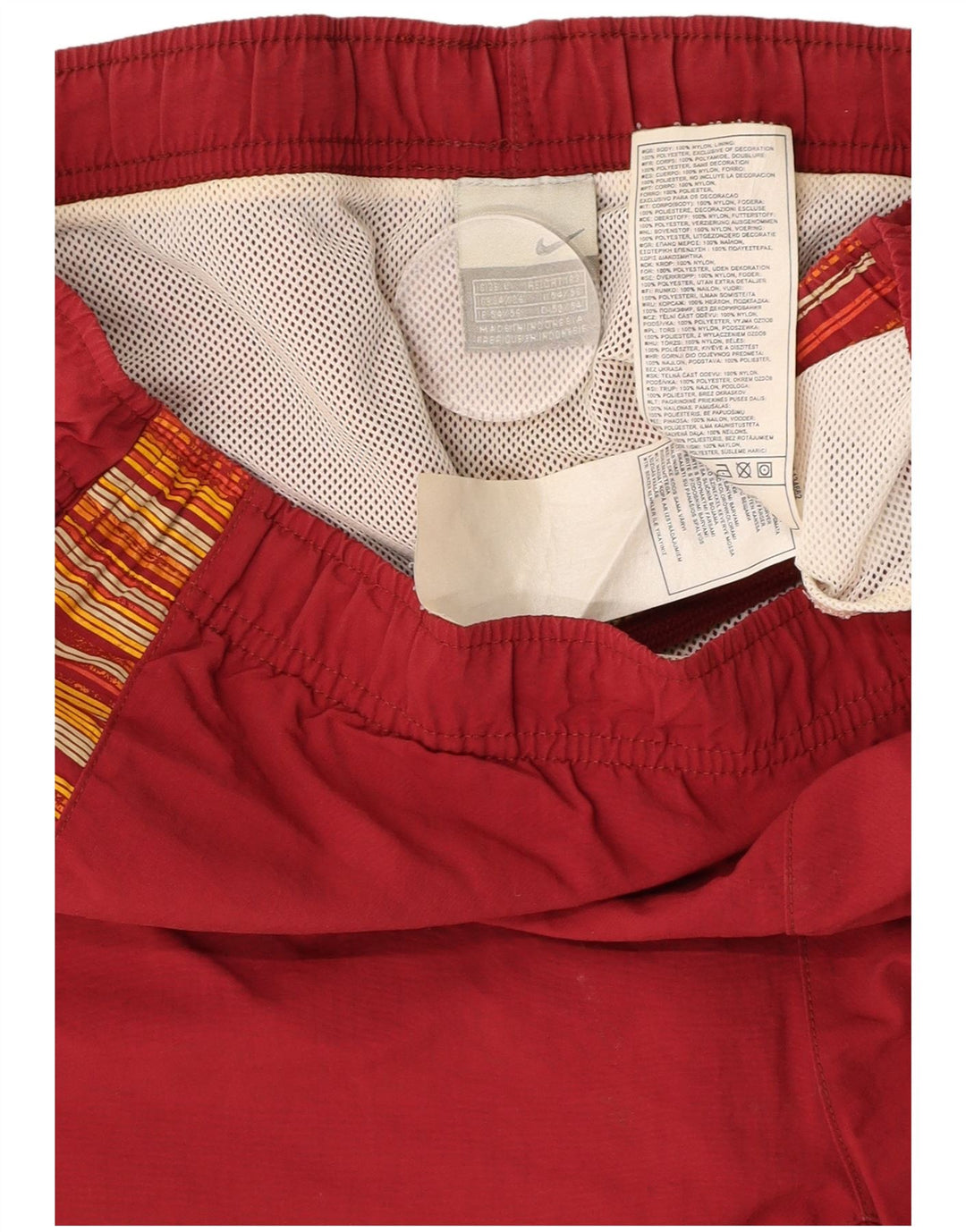 NIKE Pantaloncini da bagno da uomo Grandi nylon gessato rosso