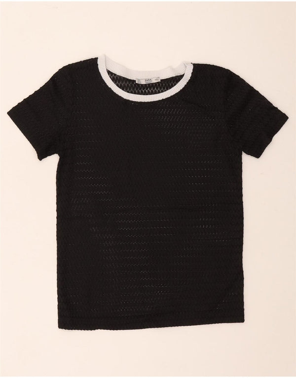 T-shirt trasparente da donna Zara UK 10 piccola nera