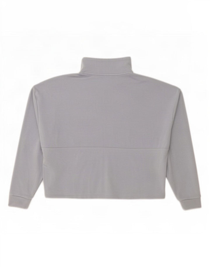 Felpa oversize con collo con zip da donna Under Armour, maglione UK 10 piccolo grigio