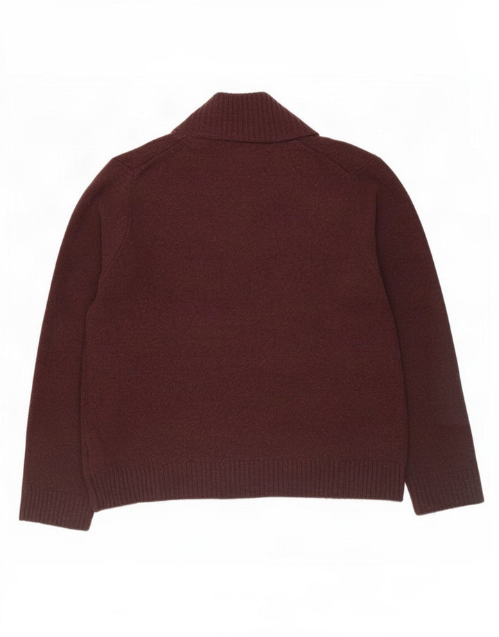 Maglione da uomo Marks & Spencer con zip e collo in lana bordeaux media