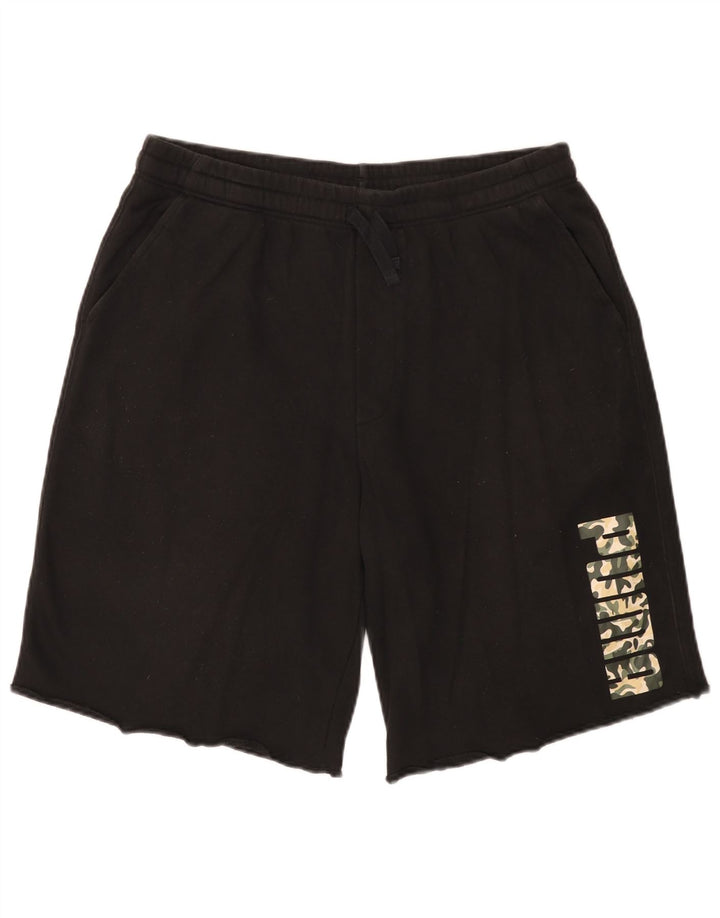 Pantaloncini sportivi grafici da uomo Puma grandi in cotone nero