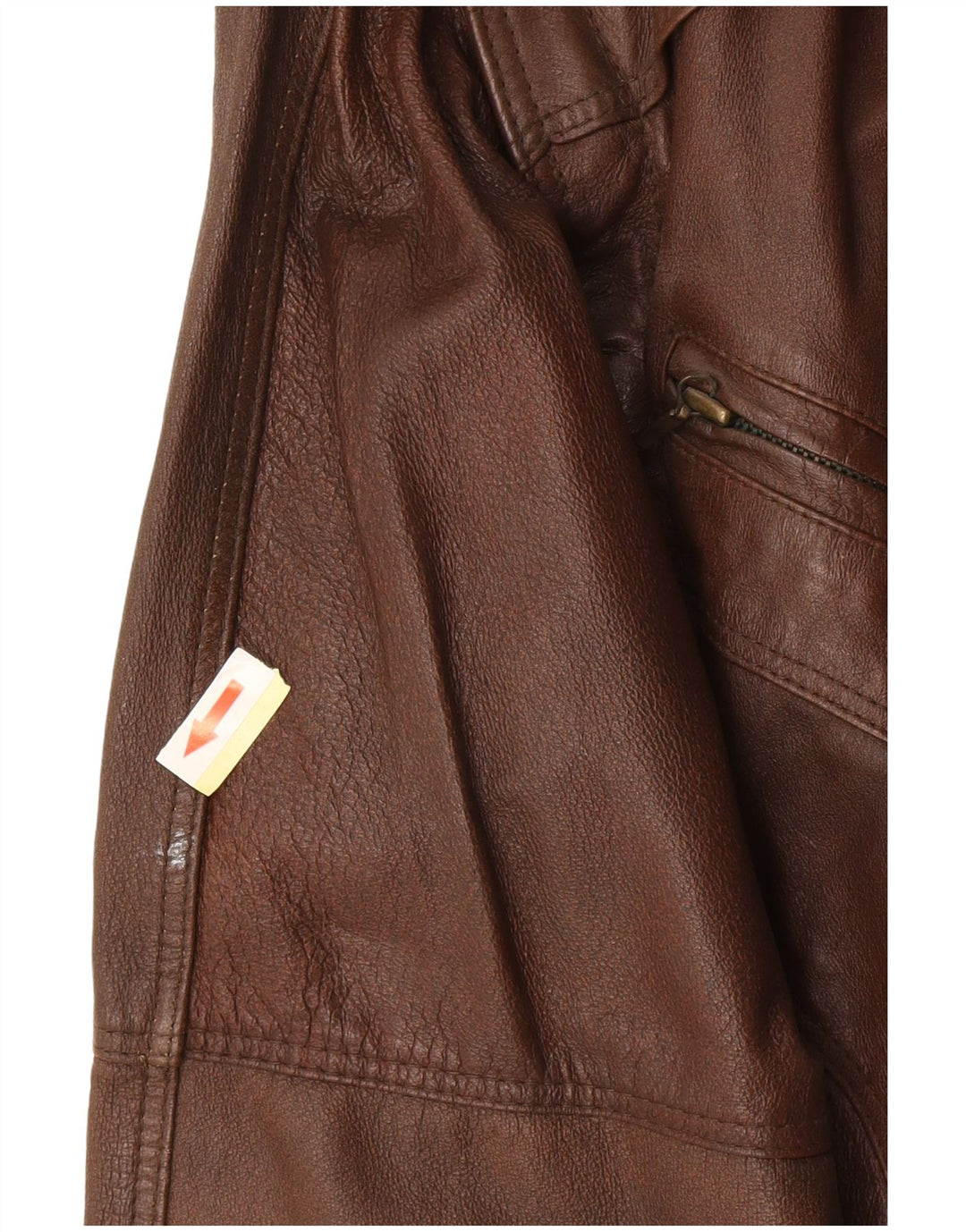 Giacca in pelle vintage da uomo UK 38 in pelle marrone medio retrò