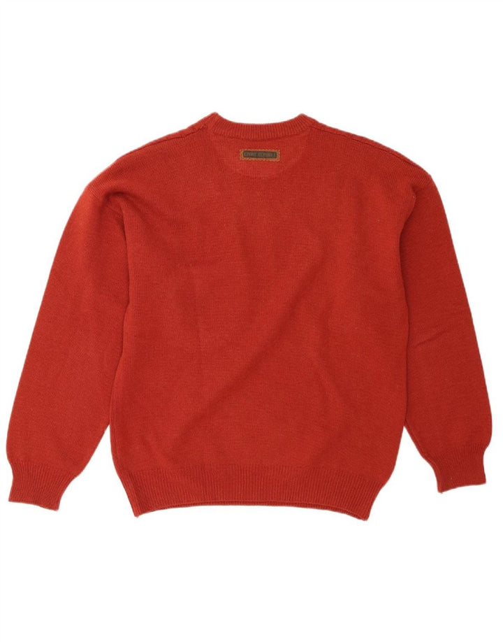 VINTAGE Mens Crew Neck Jumper Sweater Large Red