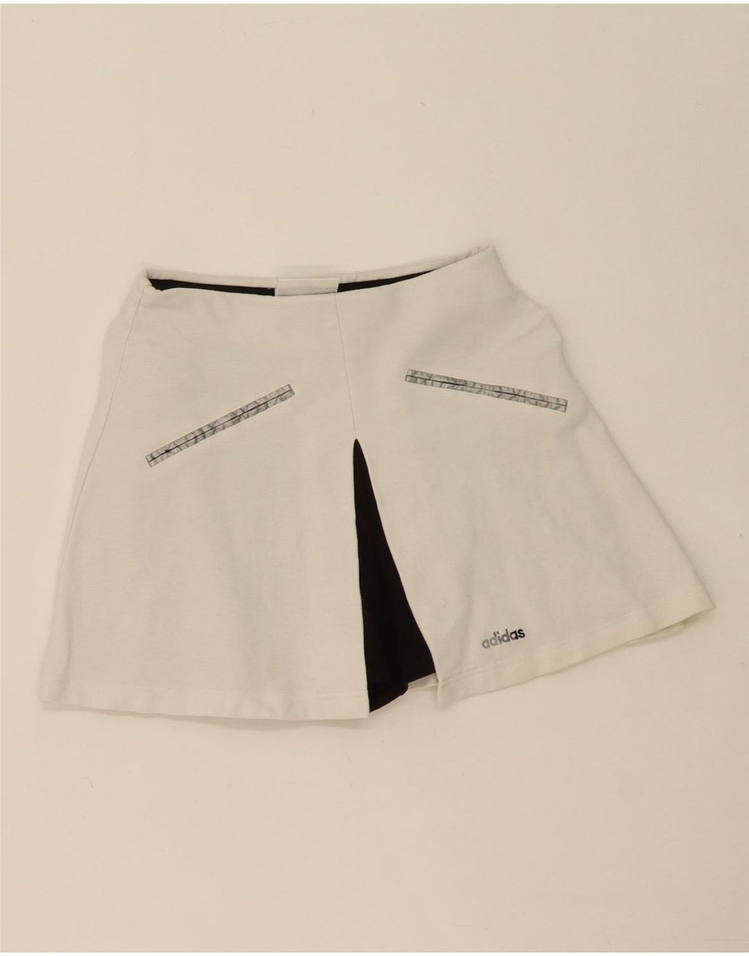ADIDAS Womens Skort UK 10 Small  White Colourblock Viscose Vintage Adidas and Second-Hand Adidas from Messina Hembry 