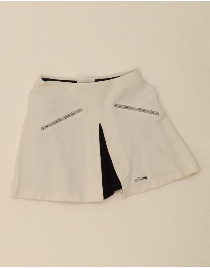 ADIDAS Womens Skort UK 10 Small  White Colourblock Viscose Vintage Adidas and Second-Hand Adidas from Messina Hembry 