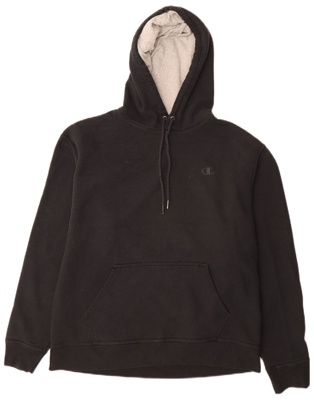 Maglione con cappuccio da uomo Champion grande in cotone nero