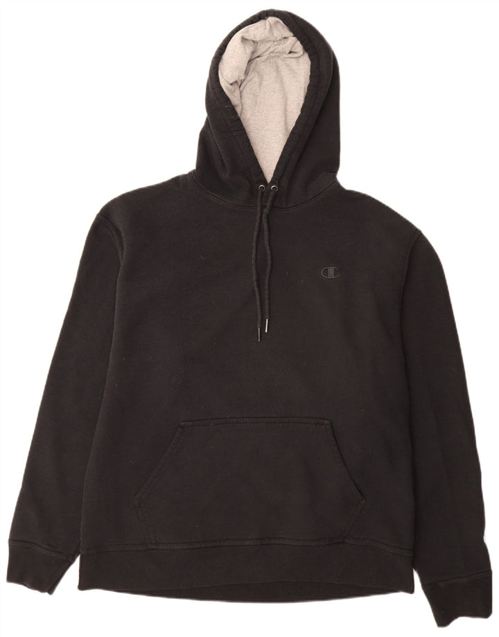 Maglione con cappuccio da uomo Champion grande in cotone nero
