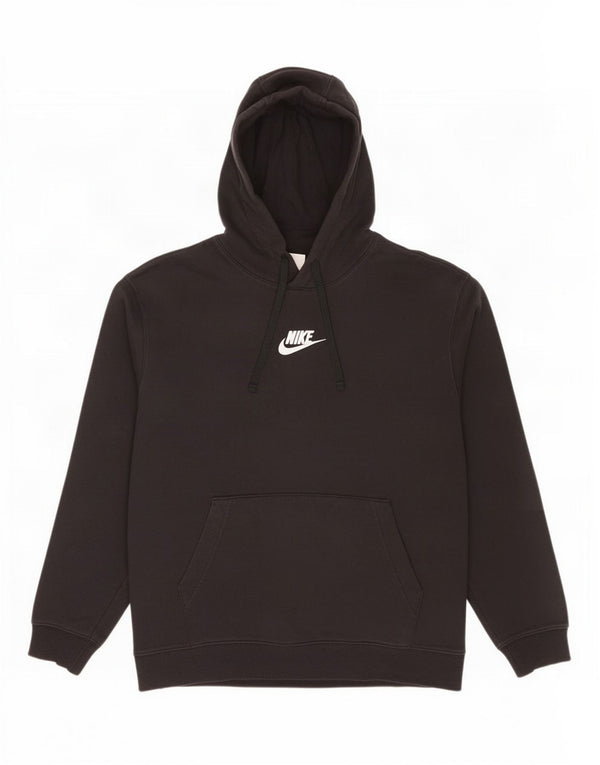 Felpa con cappuccio grafica Nike da uomo in cotone color block medio nero