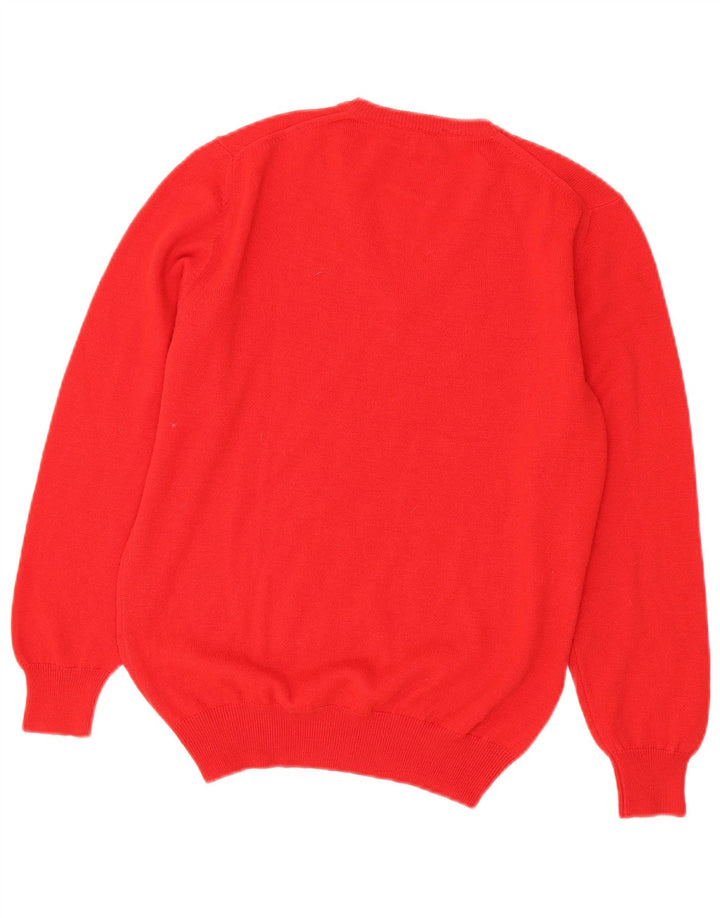 Maglione vintage da donna con scollo a V IT 46 grande acrilico rosso