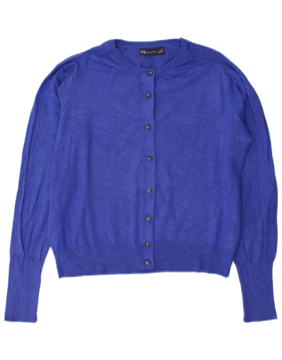 Maglione cardigan da donna Marks & Spencer UK 12 Viscosa blu medio