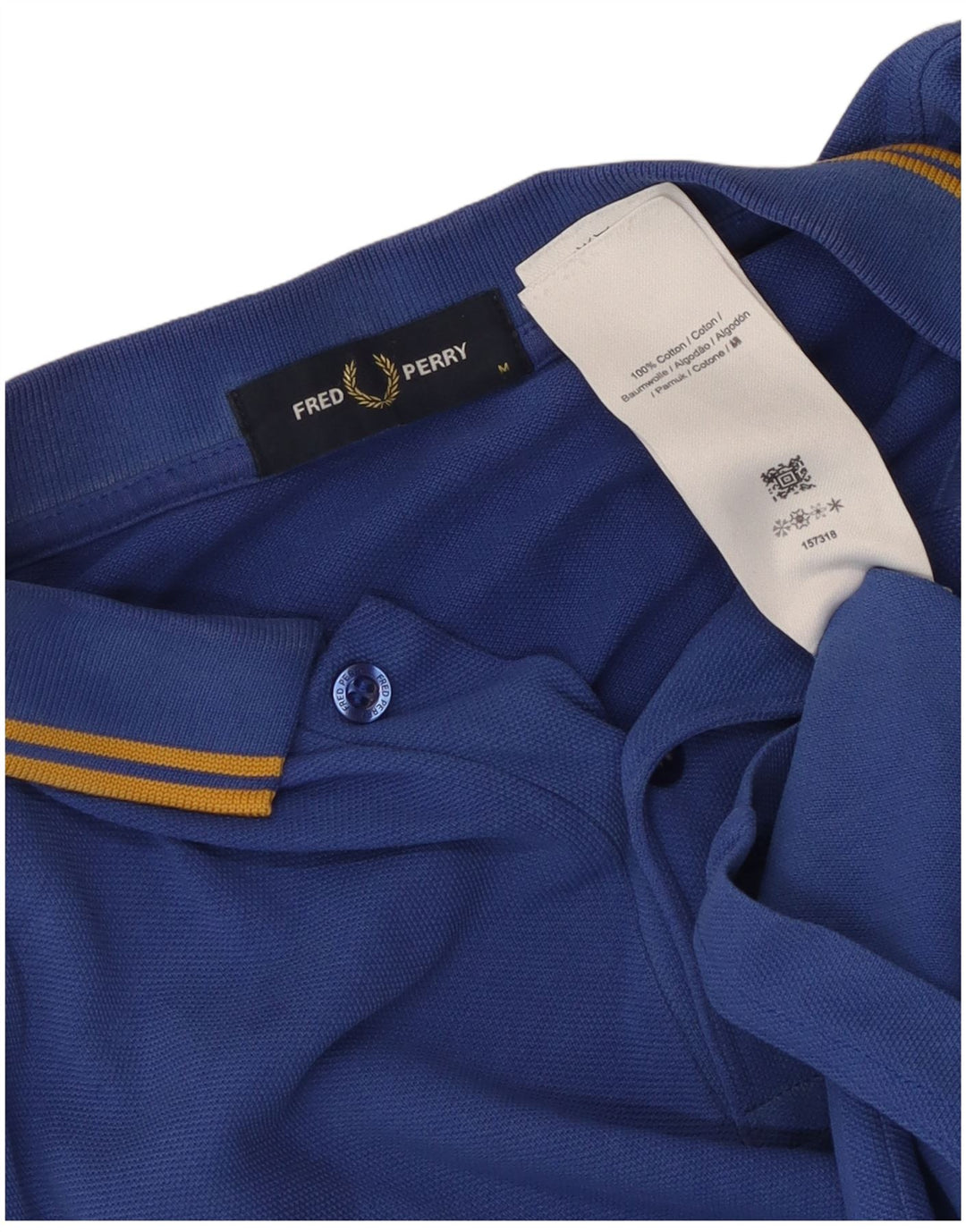 Polo da uomo Fred Perry in cotone blu medio