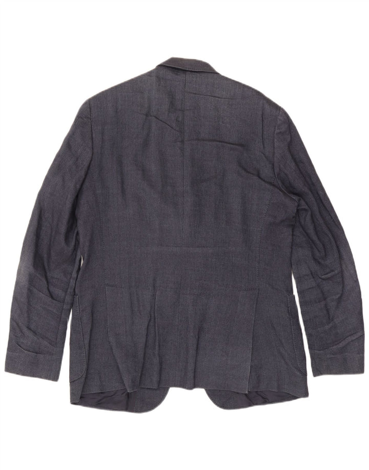 MASSIMO DUTTI Giacca blazer da uomo a 3 bottoni EU 54 XL Lana blu navy