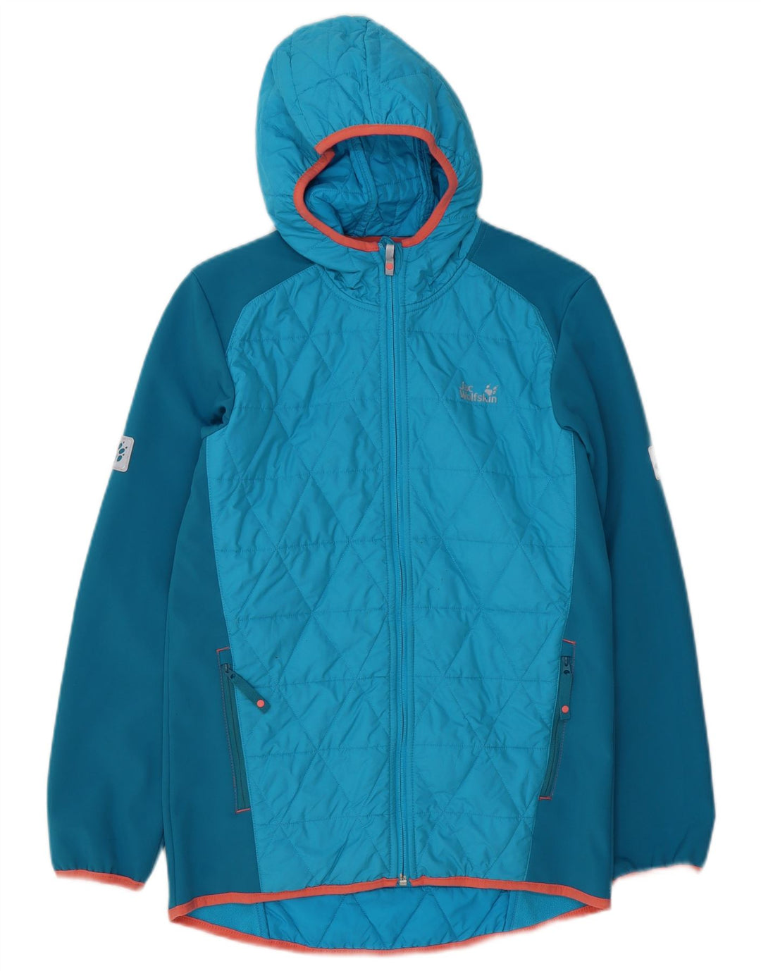 JACK WOLFSKIN Giubbotto bomber con cappuccio da bambino 13-14 anni in poliestere blu