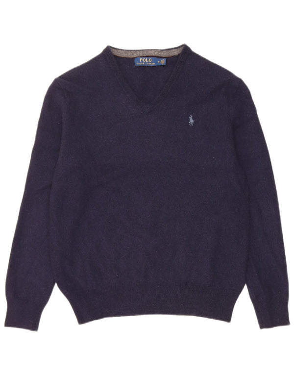 Polo Ralph Lauren Maglione da uomo con scollo a V maglione medio in lana merino blu navy