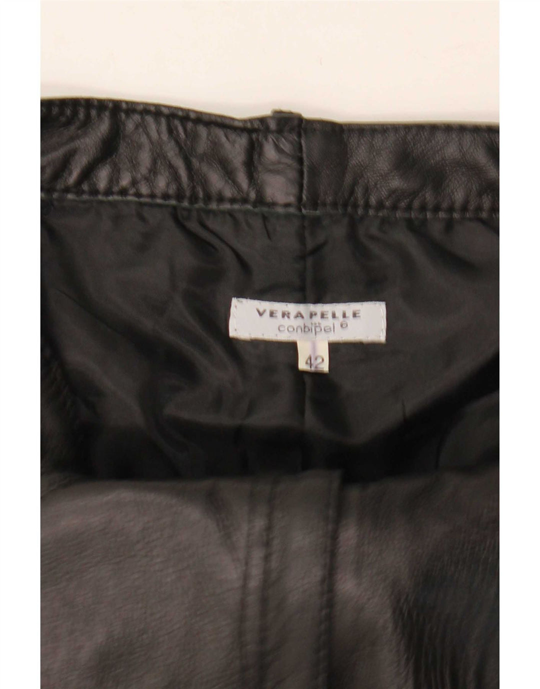 Pantaloni Dritti In Pelle Donna Conbipel IT 42 Medio W27 L30 Nero
