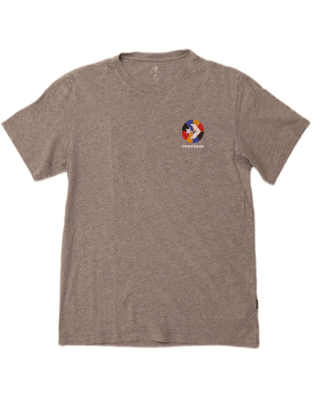 CONVERSE T-shirt grafica da uomo Top in cotone chiazzato grigio medio