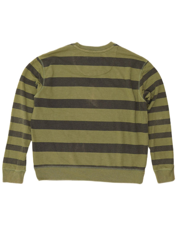 JACK WILLS Felpa oversize da donna Maglione UK 14 Large Khaki Striped