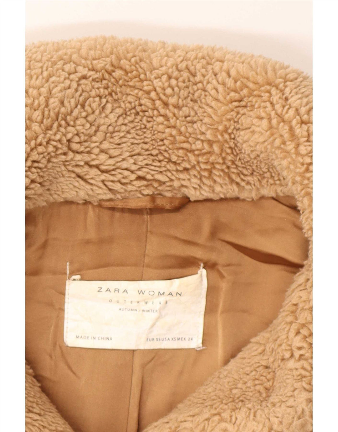 Giacca Sherpa oversize da donna Zara UK 6 XS poliestere marrone