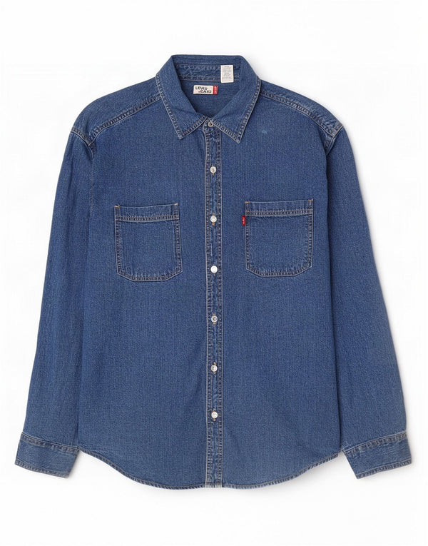 Camicia di jeans da uomo Levi's Large in cotone blu