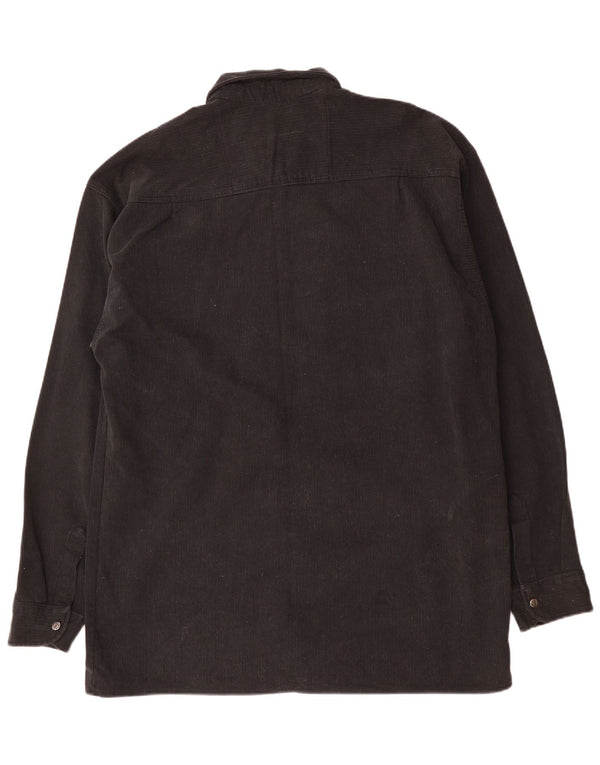 Camicia in velluto a coste da uomo VINTAGE UK 47/48 3XL cotone nero