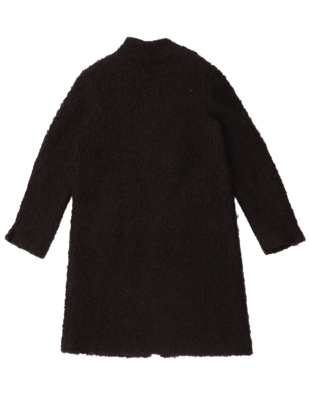 Cappotto aperto Teddy da donna Zara UK 14 acrilico nero medio