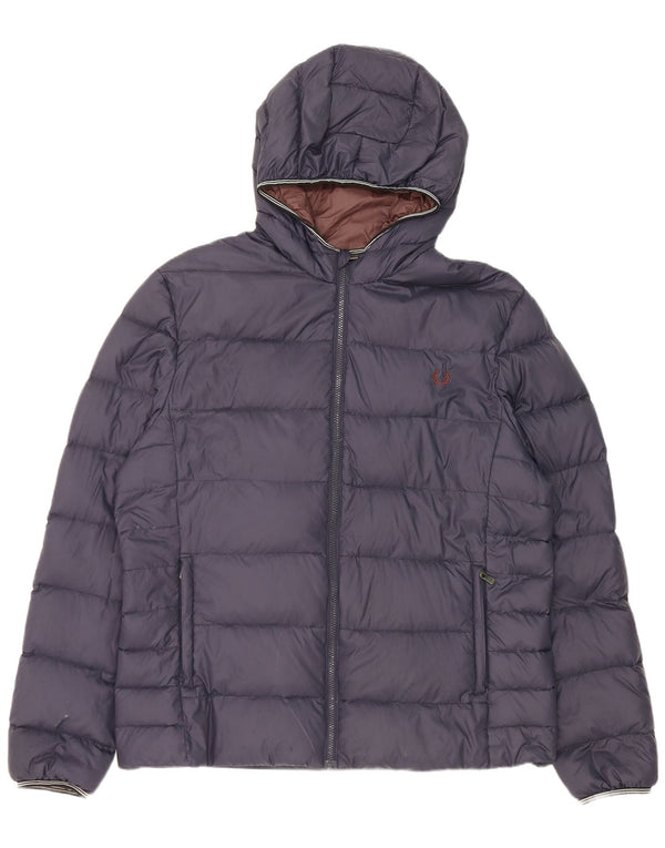 Giacca imbottita con cappuccio da uomo Fred Perry UK 44 2XL Nylon blu navy