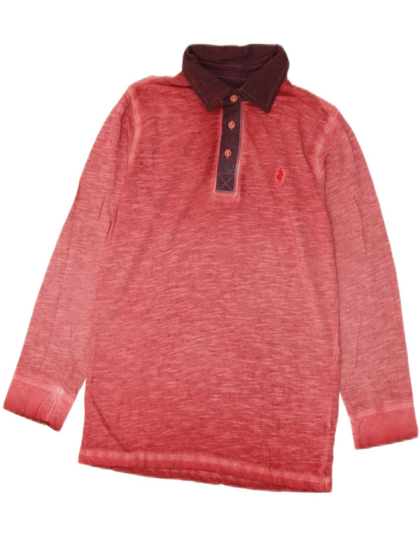 Polo da rugby a maniche lunghe da bambino Marlboro Classics 9-10 anni rossa chiazzata