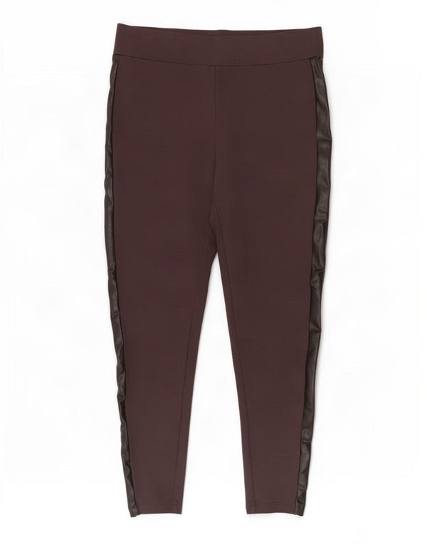Leggings corti da donna Marks & Spencer UK 12 Viscosa bordeaux medio