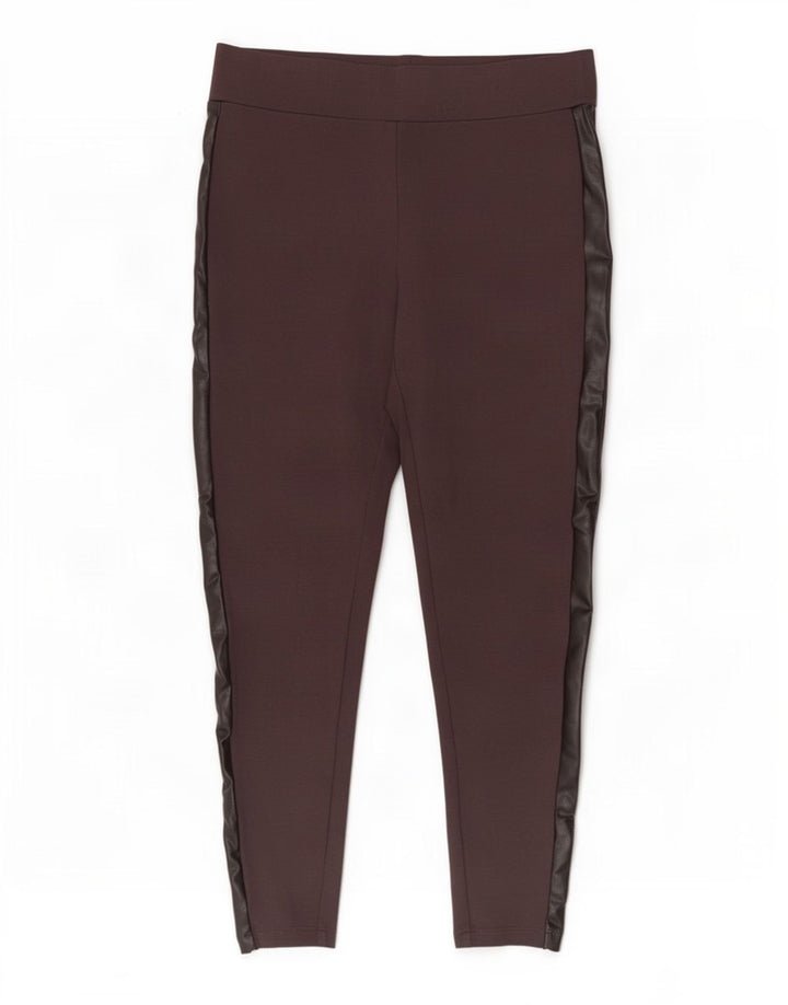 Leggings corti da donna Marks & Spencer UK 12 Viscosa bordeaux medio