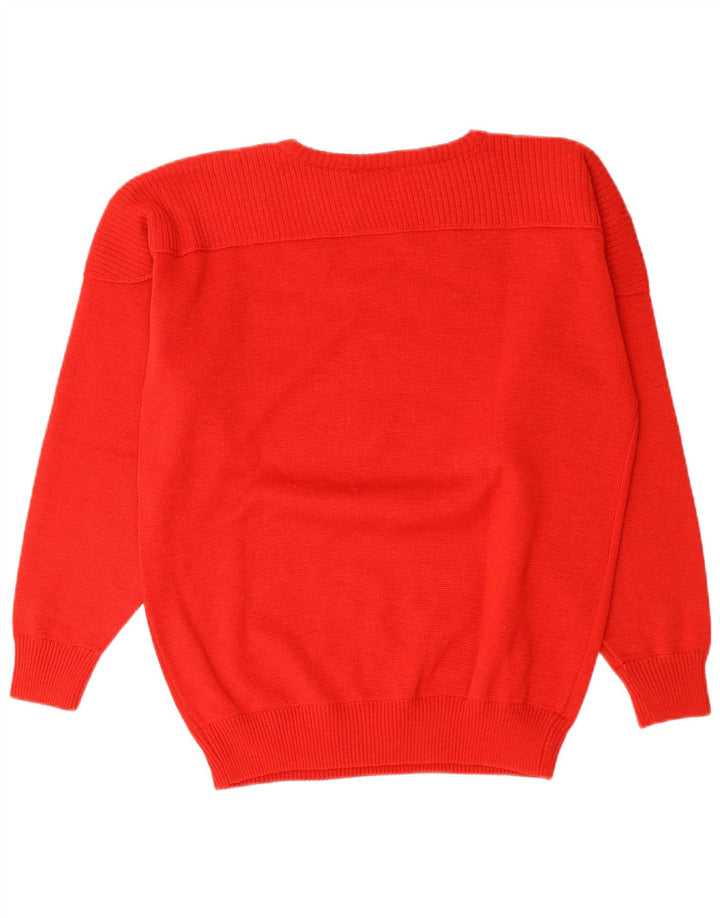 Maglione maglione girocollo da donna Castello IT 54 2XL rosso poliacrilico