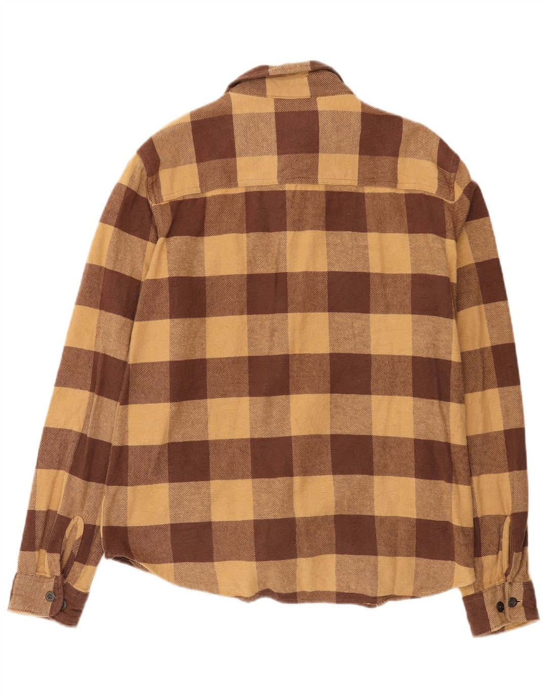 Camicia da uomo in flanella HUF grande in cotone a quadretti marrone