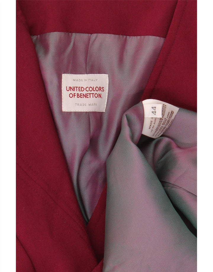 BENETTON Womens 4 Button Blazer Jacket IT 44 Medium Red Polyester Vintage Benetton and Second-Hand Benetton from Messina Hembry 