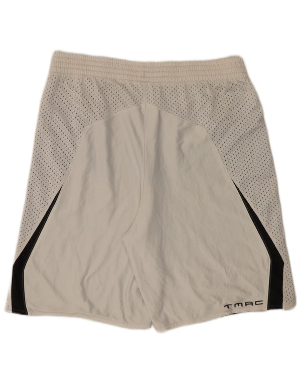 Pantaloncini sportivi Adidas da uomo in poliestere color block bianco medio