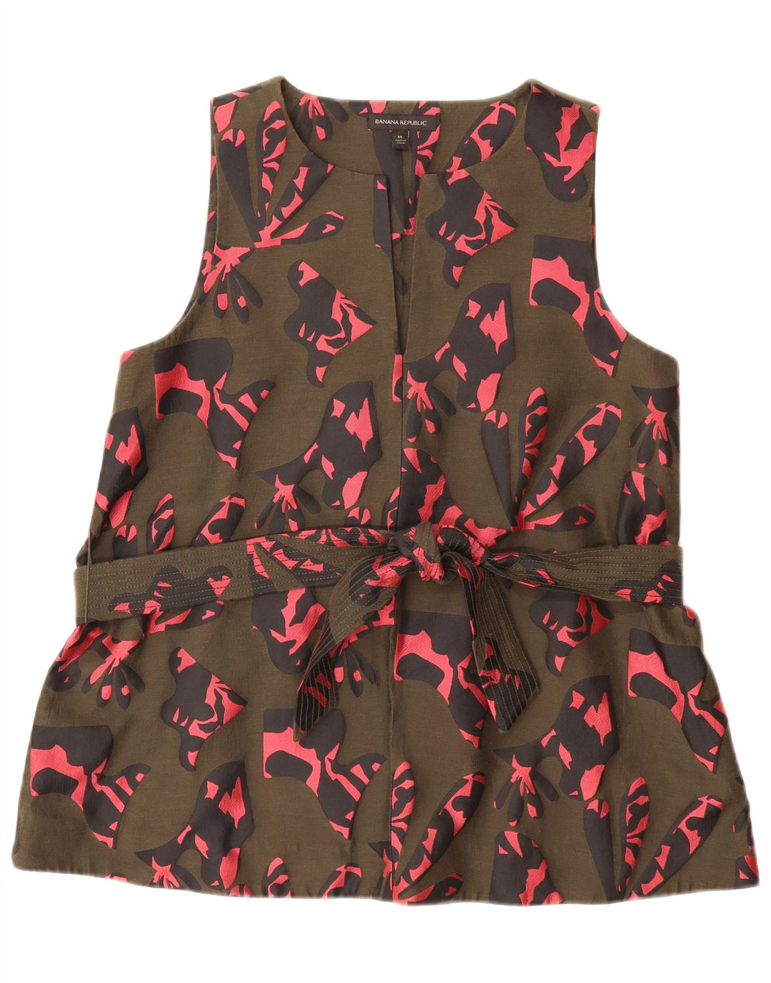 BANANA REPUBLIC Camicetta da donna con motivo astratto Top UK 14 Medio Cachi