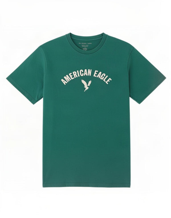 T-shirt grafica da uomo con vestibilità standard American Eagle, taglia grande, in cotone verde