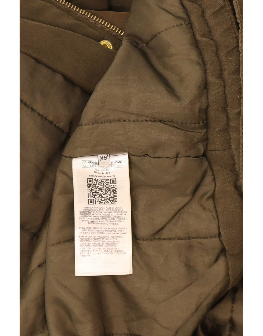 Giubbotto parka oversize con cappuccio da donna Guess UK 6 XS poliestere kaki